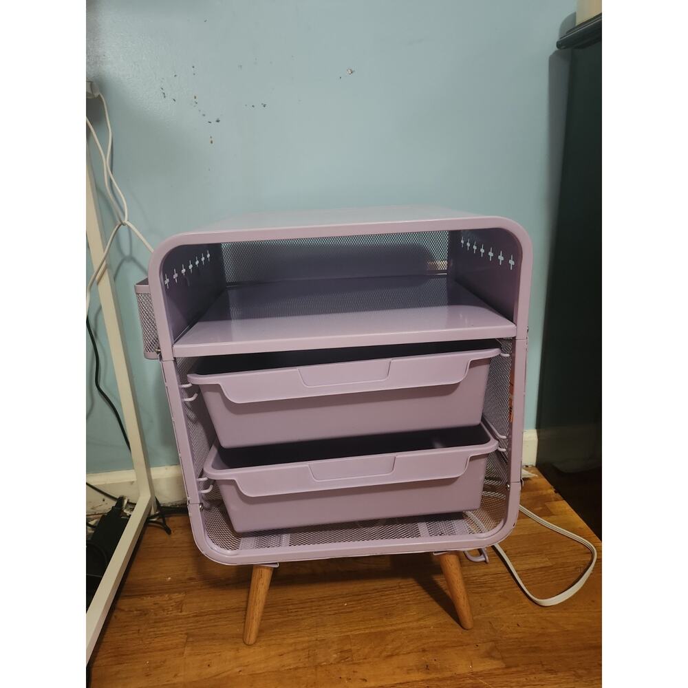 Night Stand, Cute End Table with Storage Drawer, Kids Nightstand for Bedroom